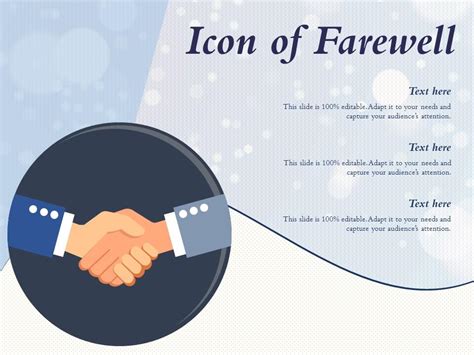 Icon Of Farewell Template Presentation Sample Of Ppt Presentation