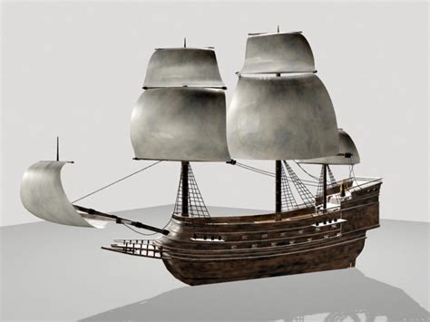 18th Century Warship 3d Model Maya Files Free Download Modeling 47832