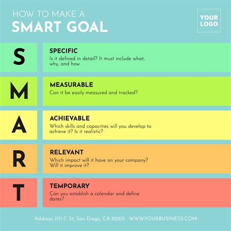 Smart Goal Editable Template Infographic Graphic Design Business