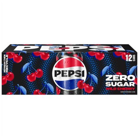 Pepsi Cola Wild Cherry Zero Sugar Soda Cans 12 Pk 12 Fl Oz