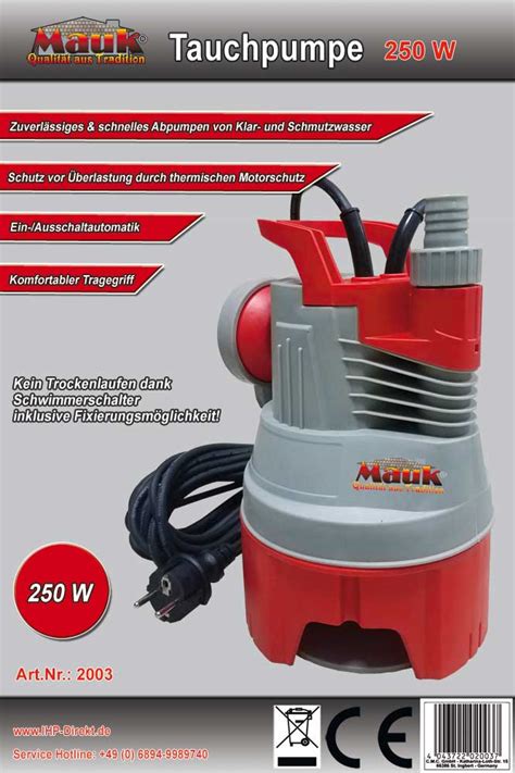 I use it at my home throughout the year as a simple dinner, or make it and take it to work when i know we'll need a snack after a big rush. MAUK Tauchpumpe 250W für Klar- und Schmutzwasser mit Ein ...