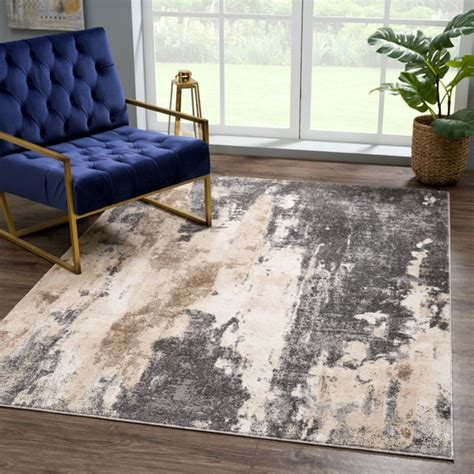 Stories Dolbeare Machine Woven Power Loomed Performance Gray Rug