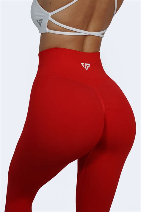ultra seamless scrunch leggings red keepthatpump