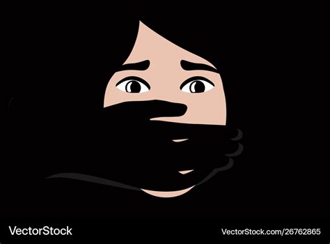 Black And White A Hand Covering Woman Mouth Vector Image