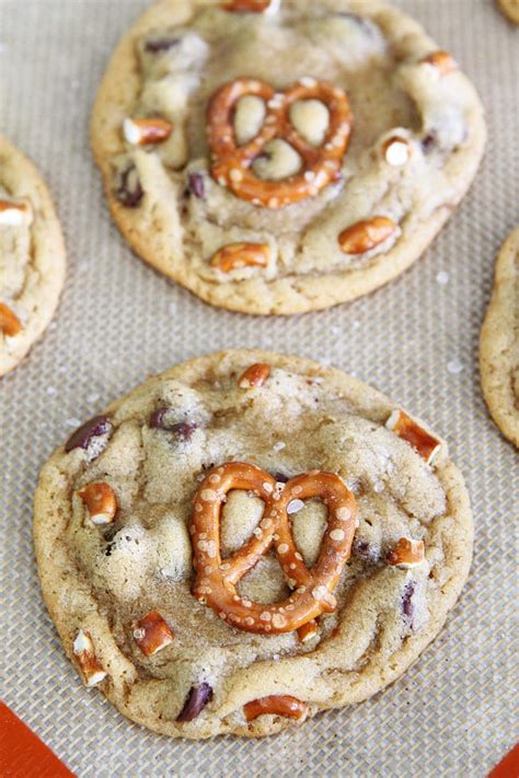Salted Caramel Pretzel Chocolate Chip Cookies Two Peas And Their Pod