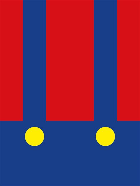 A Blue Red And Yellow Square With Two Circles In The Middle On Top Of It