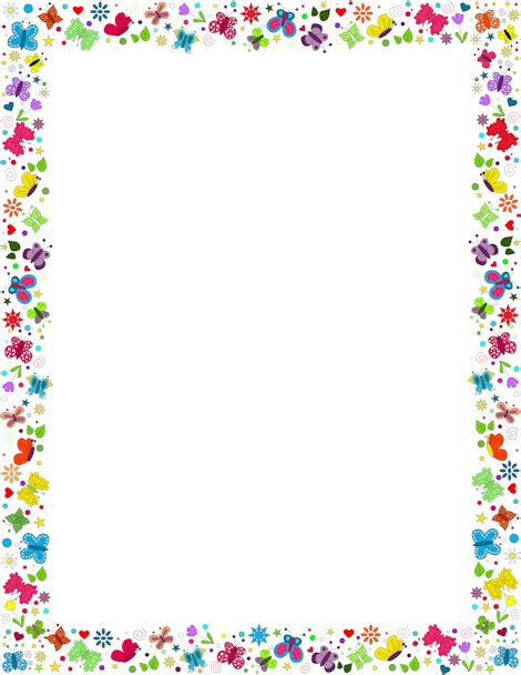 A Border Featuring Butterflies In Various Colors And Designs Free