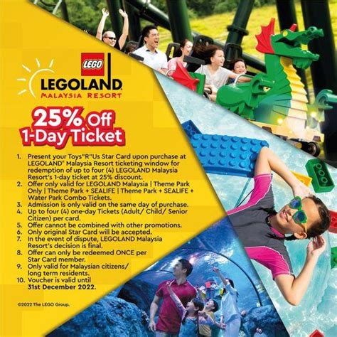 Legoland Toys R Us Star Card 25 Off 1 Day Ticket Promotion Valid