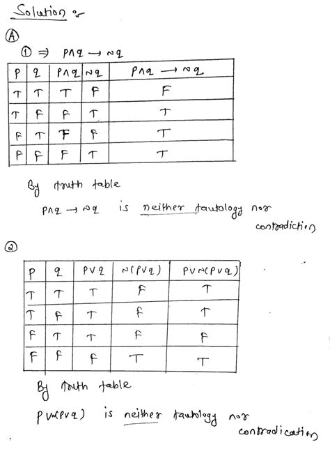 Solved Also Construct The Truth Table For Each Statements 1 P Q