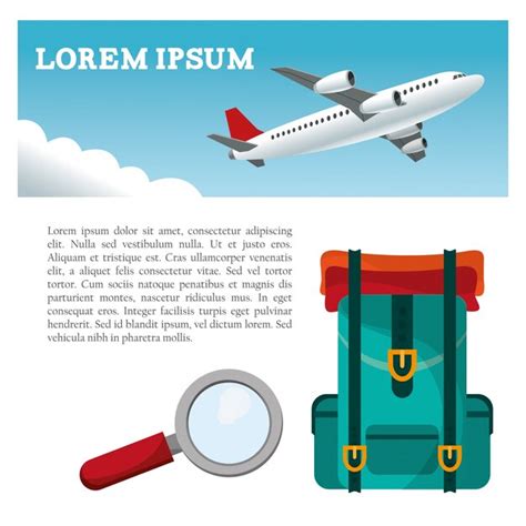Premium Vector Travel Airplane Backpack Search Flyer