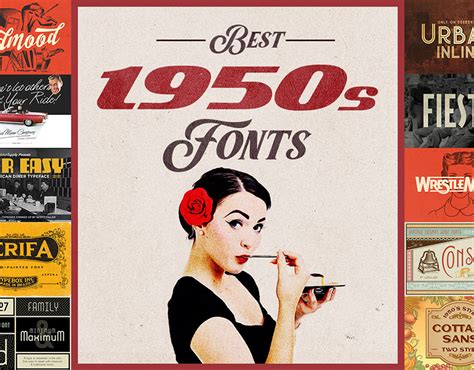 Best 1950s Fonts Collection On Behance 1950s Font Typography Fonts