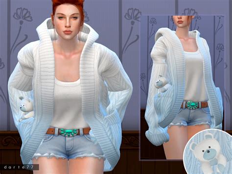 Slouchy Knit Cardigan Af By Darte77 At Tsr Sims 4 Upd
