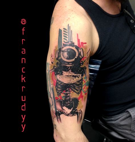 Graphic Style Tattoo By Frank Rudy Tattoos Tattoo Studio Skull Tattoo