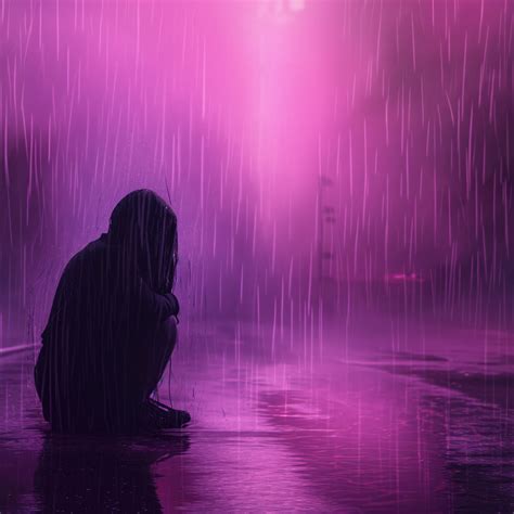 2048x2048 Girl Crying In Lofi Rain Ipad Air Hd 4k Wallpapersimages
