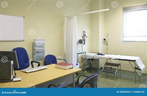 Hospital Doctor Room With Equipment And Desk Stock Image Image Of