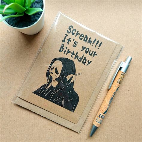 Funny Ghostface Birthday Card Scream It S Your Birthday Etsy Uk