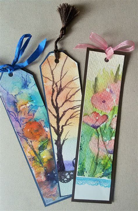 Suluboya Kitap Ayraçları Bookmarks Handmade Watercolor Bookmarks