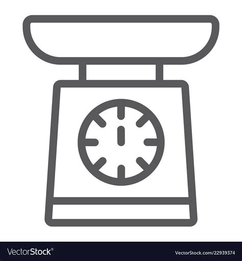 Scale Line Icon Measurement And Weight Royalty Free Vector