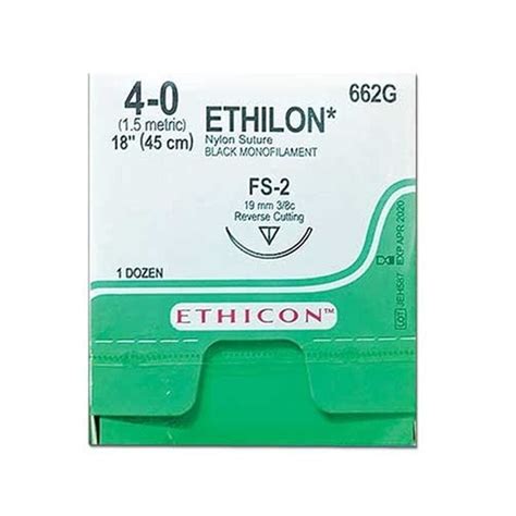 Ethicon Suture 40 Ethilon Fs 2 Black Box Of 12 Shelhealth