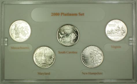 2000 Philadelphia Platinum Edition State Quarter Collection 5 Quarter