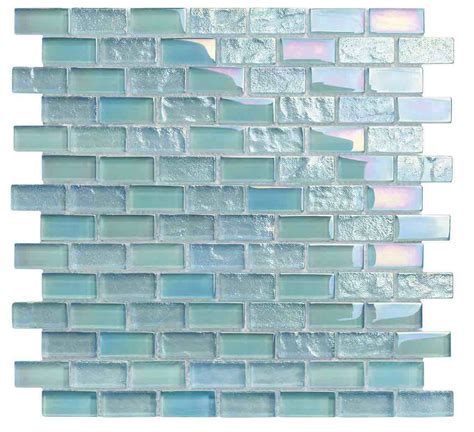 Reflections Iridescent Glass Tile Aquamarine 1x2 Mineral Tiles