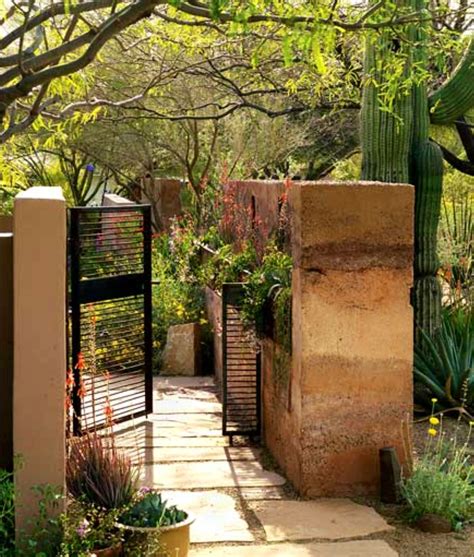 Behind These Gates A Tranquil Escape Landscape Design Desert Yard