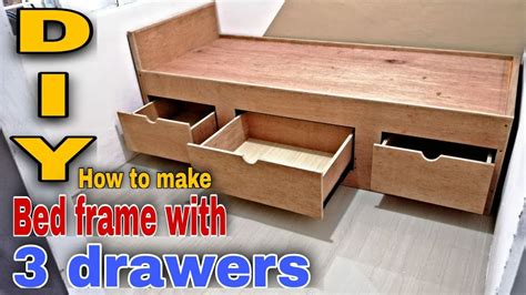 Diy How To Make Bed Frame How To Make Bed Frame With 3 Drawers Paano
