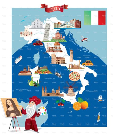 Cartoon Map Of Italy On Behance Italy Map Cartoon Map Italy