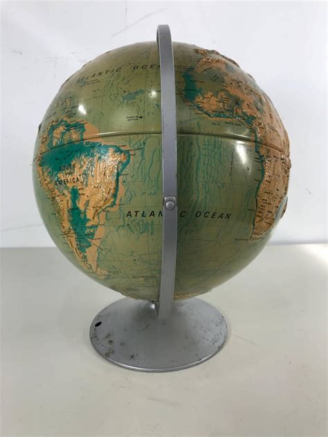 Sculptural Relief World Globe By Nystrom For Sale At 1stdibs
