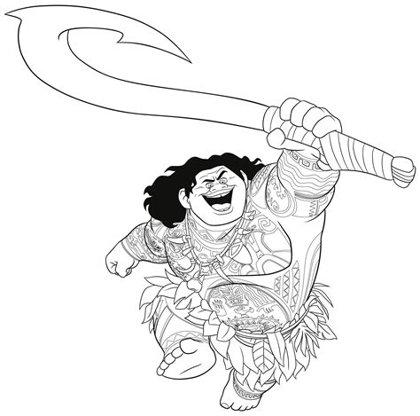 Maui from moana coloring page from moana category. Ausmalbilder Vaiana Maui