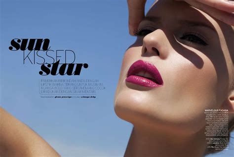 Sun Kissed Star Sunkissed Summer Looks Glowing Skin Fashion Photography Typography Lipstick