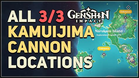 All 3 Kamuijima Cannon Locations Genshin Impact Youtube