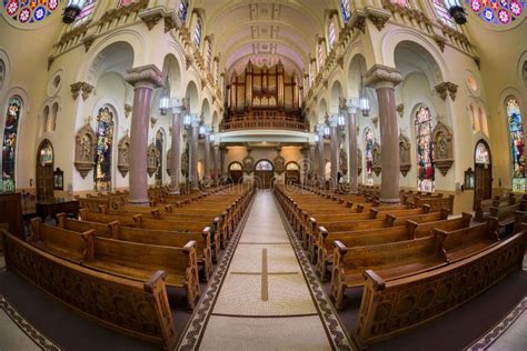 sacred heart catholic church of tampa editorial stock image image of brown interior 136996124