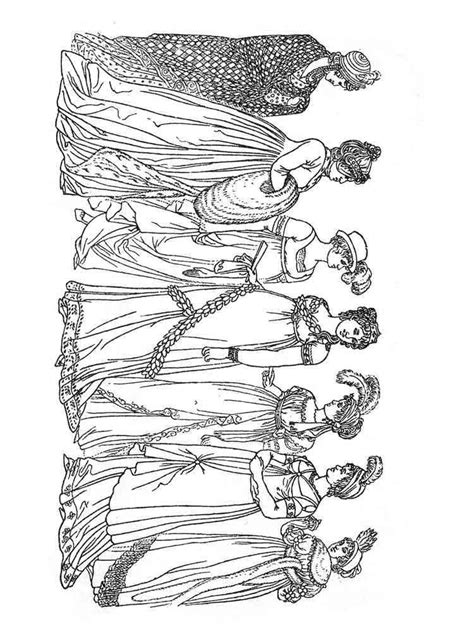 Historical Fashion Coloring Pages
