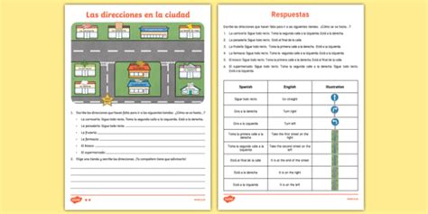 Directions And Shops In Town Differentiated Worksheet Worksheet Pack
