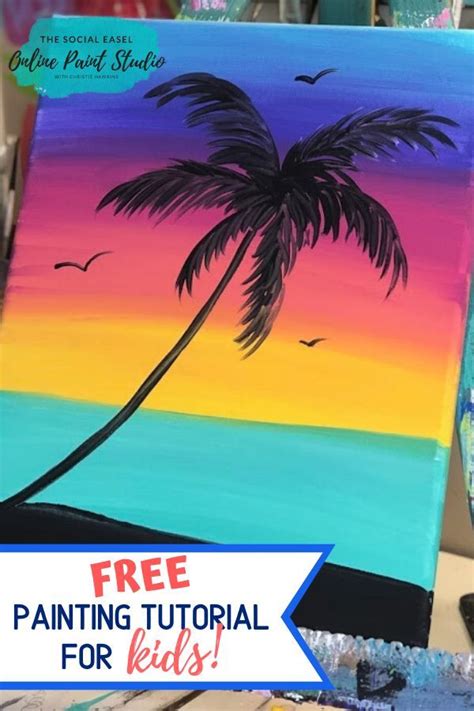 Sunset paintings easy for kids. Painting Tutorial for Kids! Learn How to Paint this Sunset ...