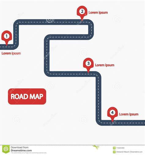 Car Road Map Stock Vector Illustration Of Mark Position 114525484