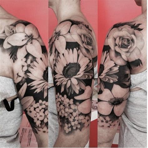28 Beautiful Flower Tattoos Floral Tattoo Sleeve Tattoos Half