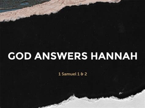 God Answers Hannah Logos Sermons