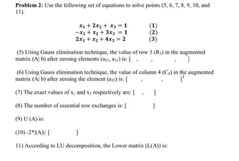 Solved Problem Use The Following Set Of Equations To Chegg Com