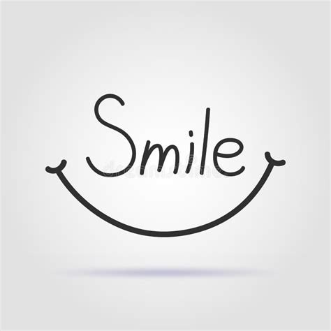 Smile Font Design On Gray Background With Shadow Stock Vector