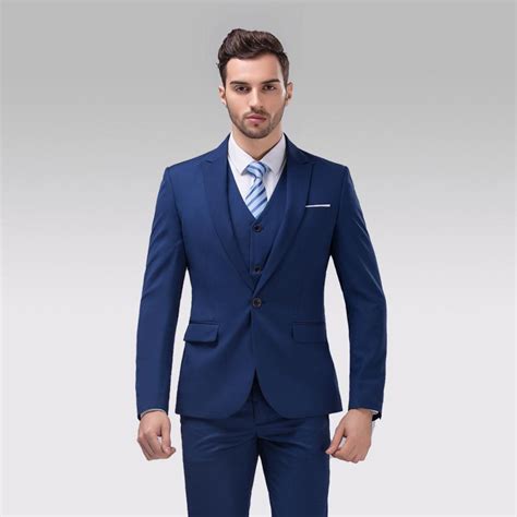 Men's navy blue single breasted one button suit. Aliexpress.com : Buy Slim Fit Back Vent One Button Navy ...