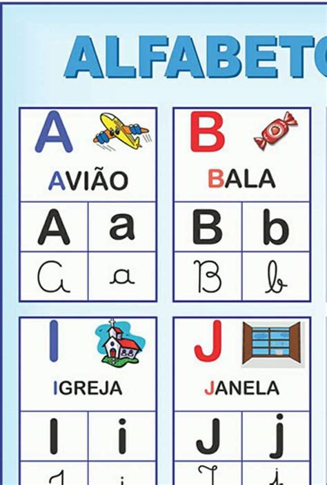 Alfabeto 4 Tipos De Letras Com Figura · Alfabetização Blog 3a9