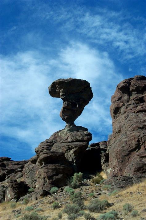 Balanced Rock South Of Buhl In The Salmon Falls Creek Canyon Stands