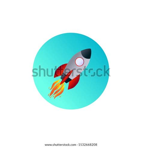 Rocket Ship Cartoon Style Vector Illustration Stock Vector Royalty
