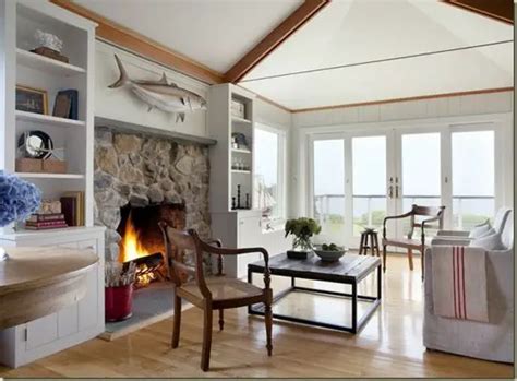 Awesome Fireplaces Within Beach Houses And Cottages Beach Bliss Living