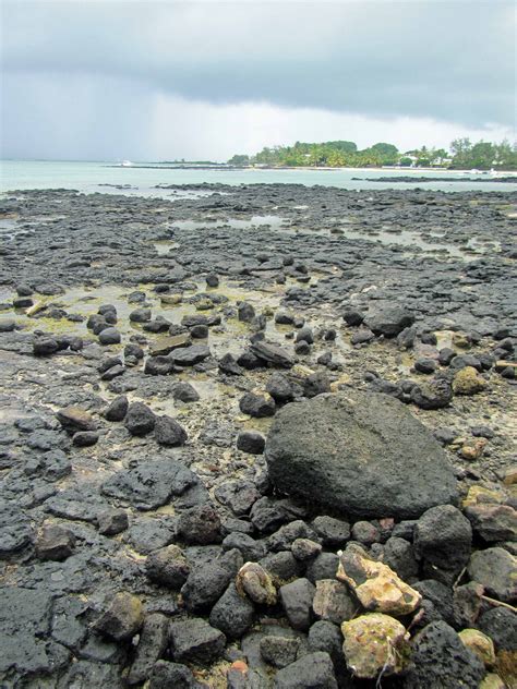 Monday Geology Picture Black Basalt On The Beach Mauritius Georneys