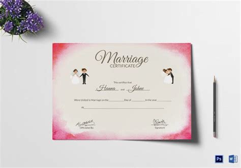 The county will issue your marriage certificate usually within a month. Wedding Certificate Template - 22+ Free PSD, AI, Vector ...
