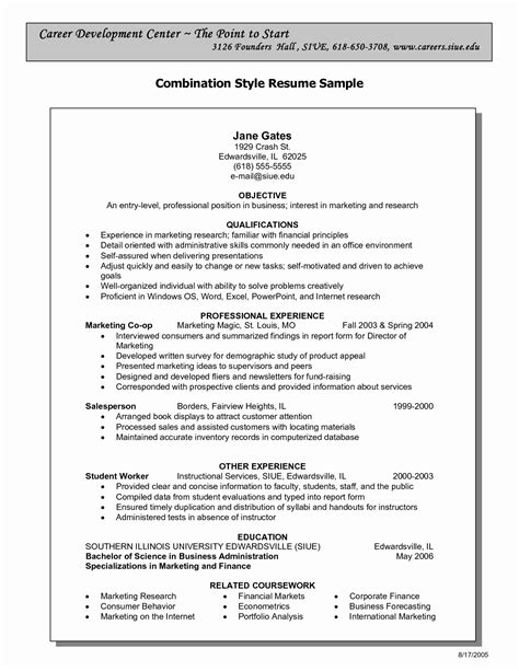 48 Combination Resume Format Template For Your School Lesson