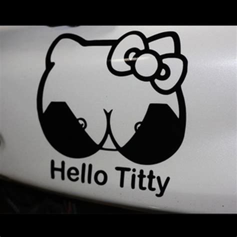 100 Pieces Lot Wholesale Funny Hello Titty Car Decals Stickers